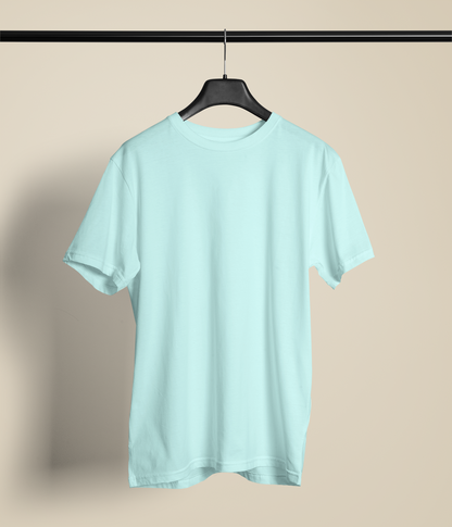 Entimessi Unisex Regular Fit T-Shirt - Cotton, Bio-Washed (Jade) Plain T-shirts Mint Casual Wear Cotton Rapi-T-shirts Regular Fit Round Neck Short Sleeves Solid Color T-shirts T-shirts Top Unisex