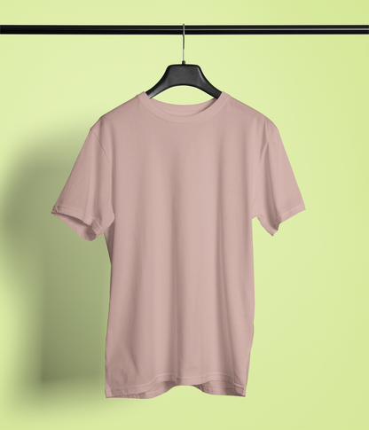 Entimessi Unisex Regular Fit T-Shirt - Cotton, Bio-Washed (Peach) Plain T-shirts Mushroom Casual Wear Cotton Rapi-T-shirts Regular Fit Round Neck Short Sleeves Solid Color T-shirts T-shirts Top Unisex