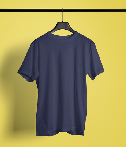 Classic Navy Blue Crew Neck T-Shirt – Unisex