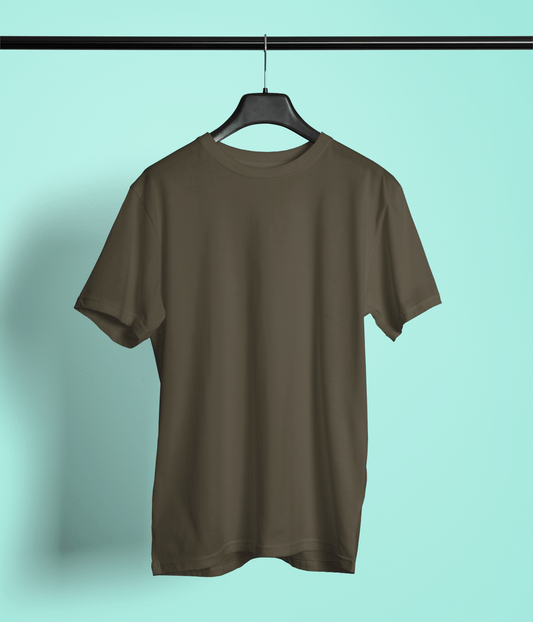 Classic Olive Green Crew Neck T-Shirt – Unisex