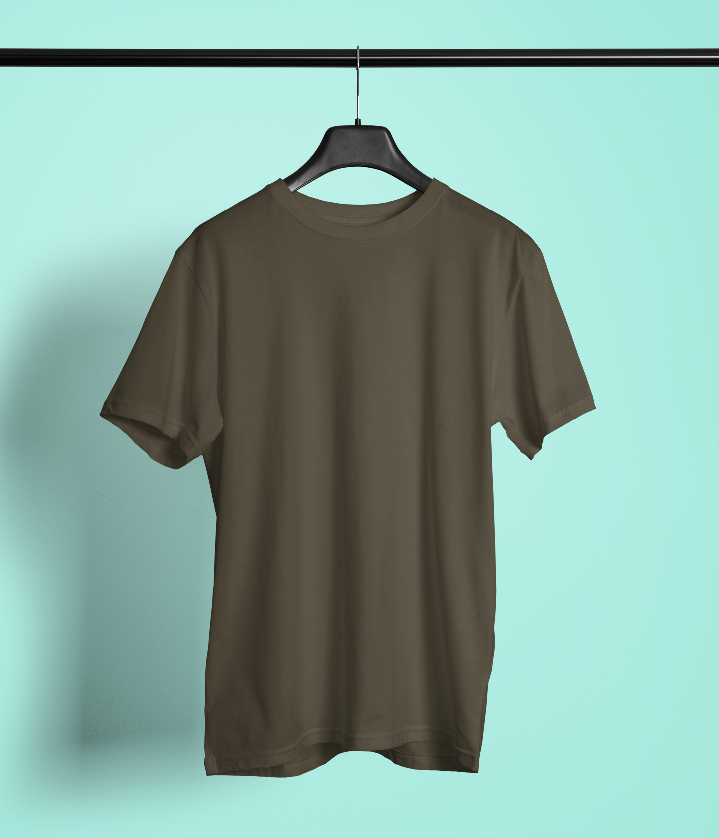 Entimessi Unisex Regular Fit T-Shirt - Cotton, Bio-Washed (Bottle Green) Plain T-shirts Olive Green Casual Wear Cotton Rapi-T-shirts Regular Fit Round Neck Short Sleeves Solid Color T-shirts T-shirts Top Unisex