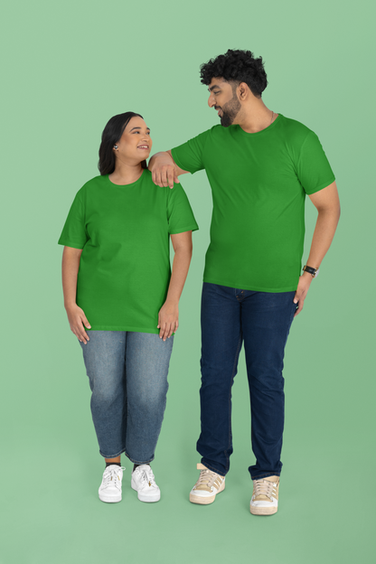 Entimessi Unisex Plus Size T-Shirt - Ultra-Soft Cotton, Bio-Washed (Bottle Green) Plus Size T-shirts Casual Wear Cotton Large Size Plus Size Rapi-T-shirts Regular Fit Round Neck Short Sleeves Solid Color T-shirts T-shirts Top Unisex