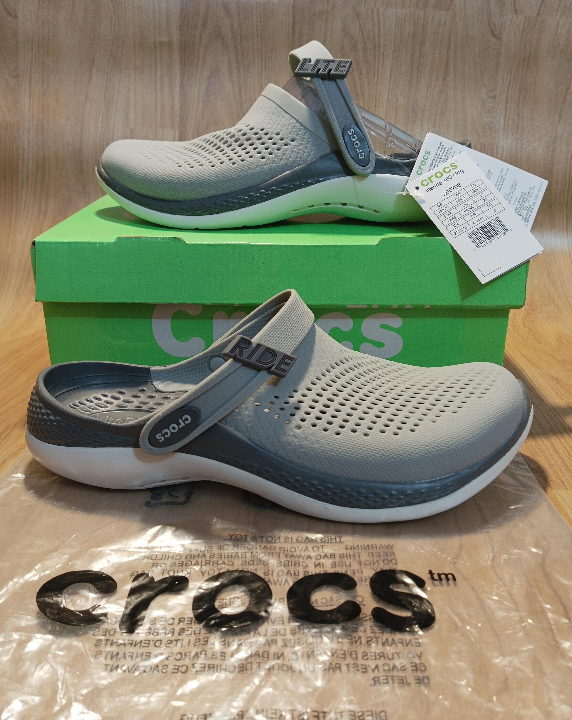 crocs Unisex Literide 360 Clog - Slate with Grey & White Sole Clogs BEST Clogs Crocs Footwear LiteRide Unisex