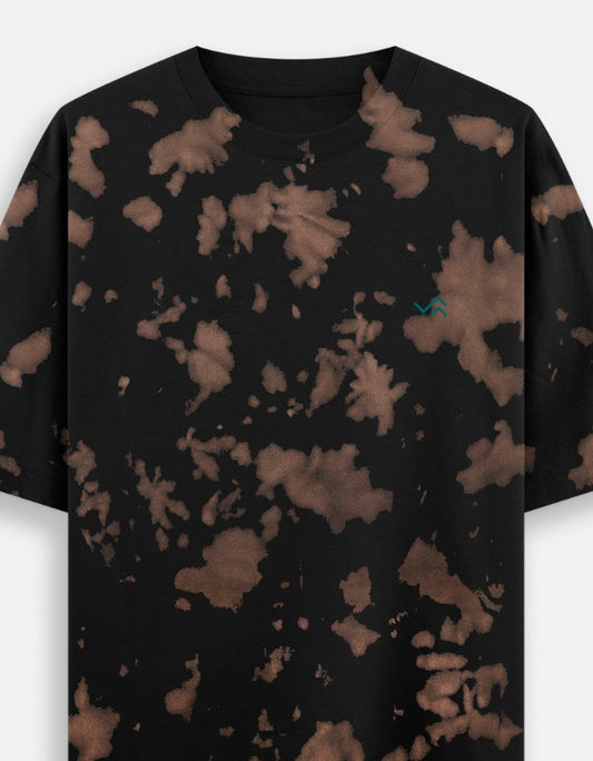 Entimessi Unisex Tie Dye Oversized T-Shirt Brown Black
