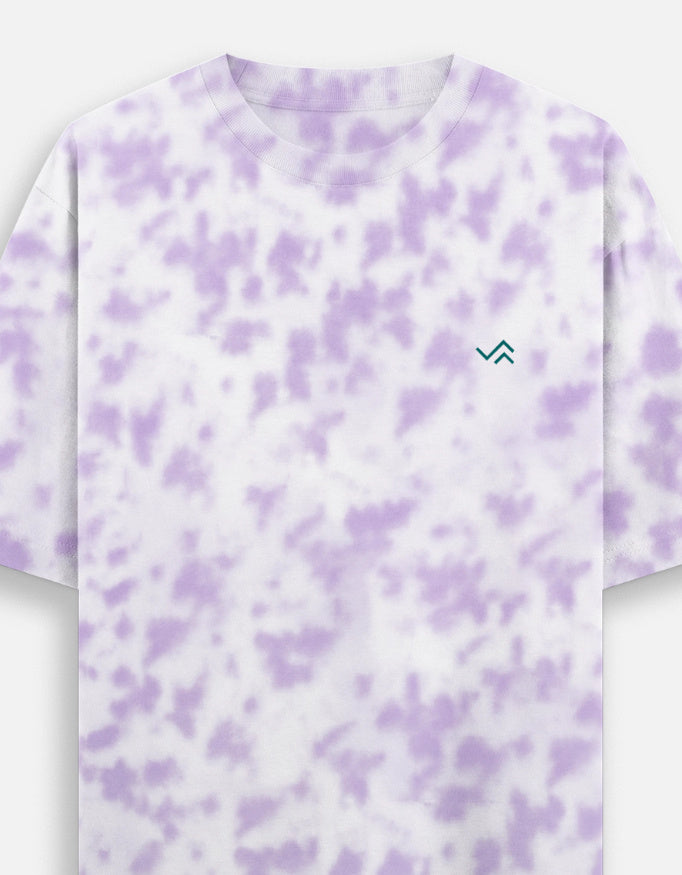Entimessi Unisex Tie Dye Oversized T-Shirt White Lavender