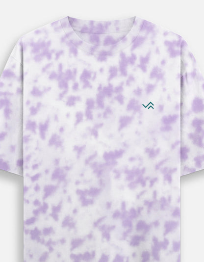 Entimessi Unisex Tie Dye Oversized T-Shirt White Lavender