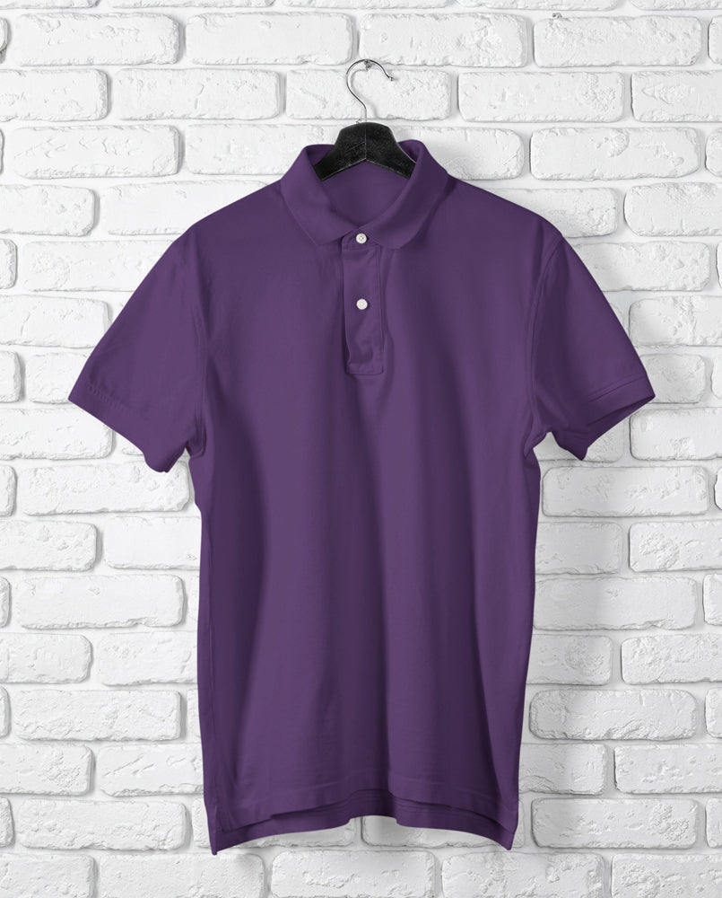 Unisex Navy Blue Cotton Polo T-Shirt