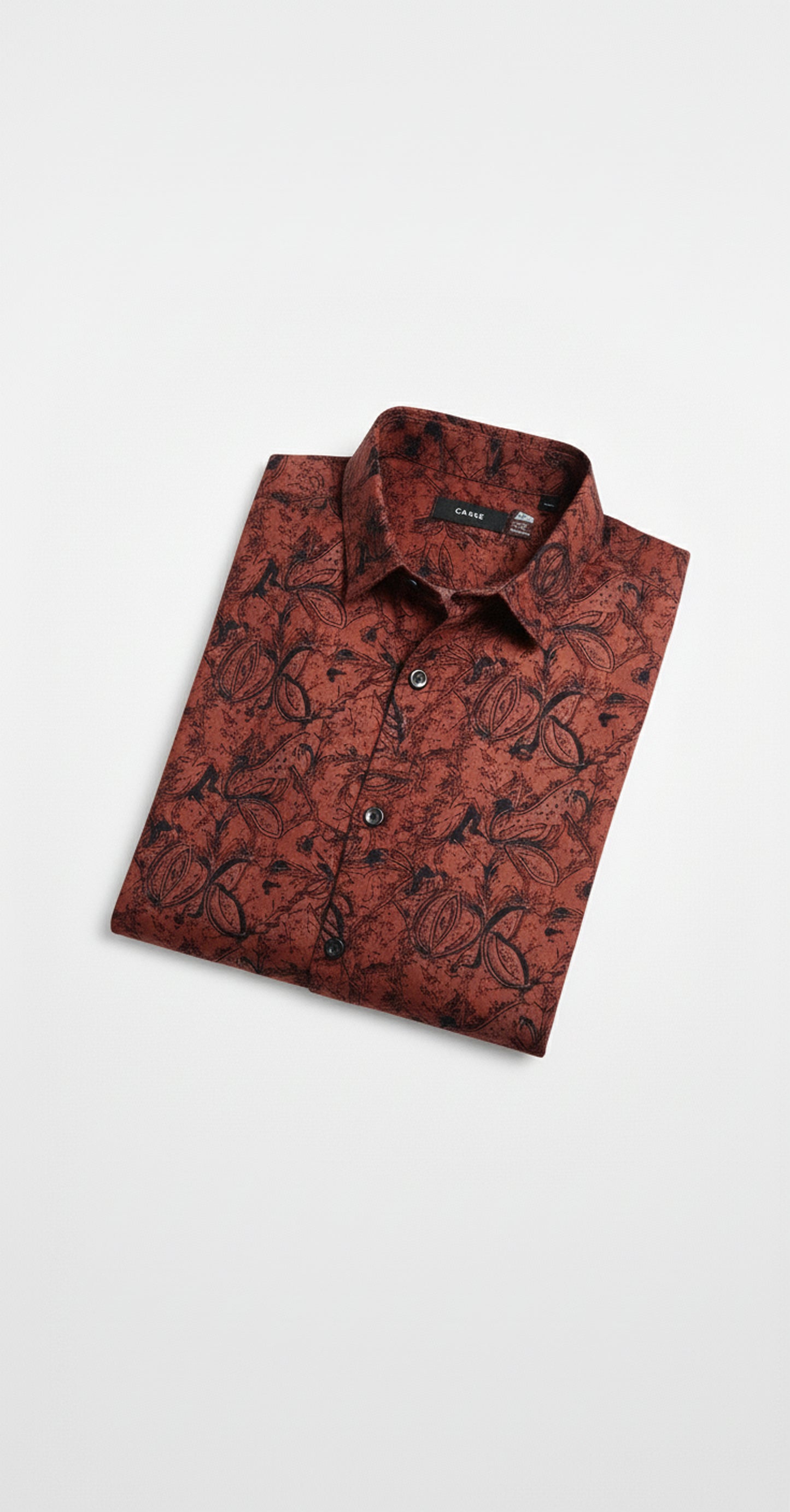 Maroon Floral Ajrakh Style Print Half Sleeve Cotton Shirt for Men