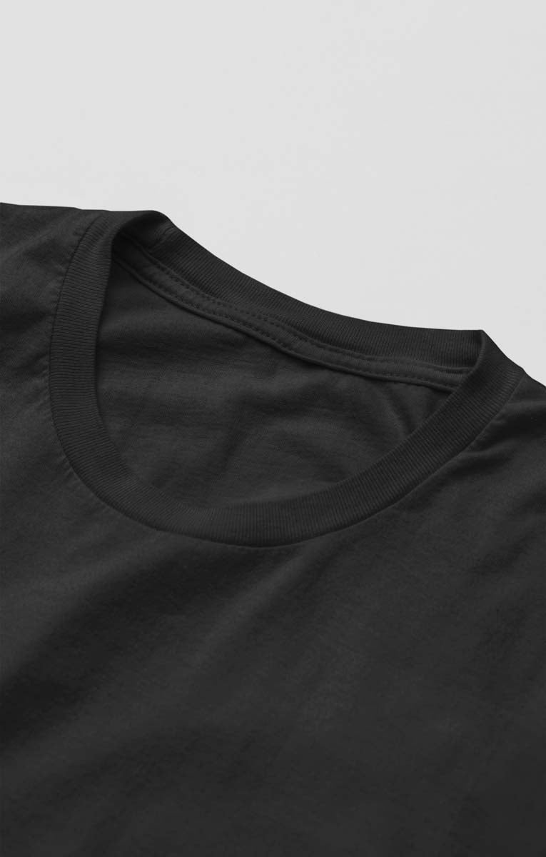 Unisex Cotton Blend Basic Black T-Shirt