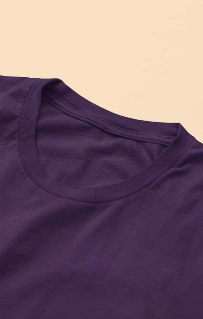 Unisex Cotton Blend Basic Purple T-Shirt