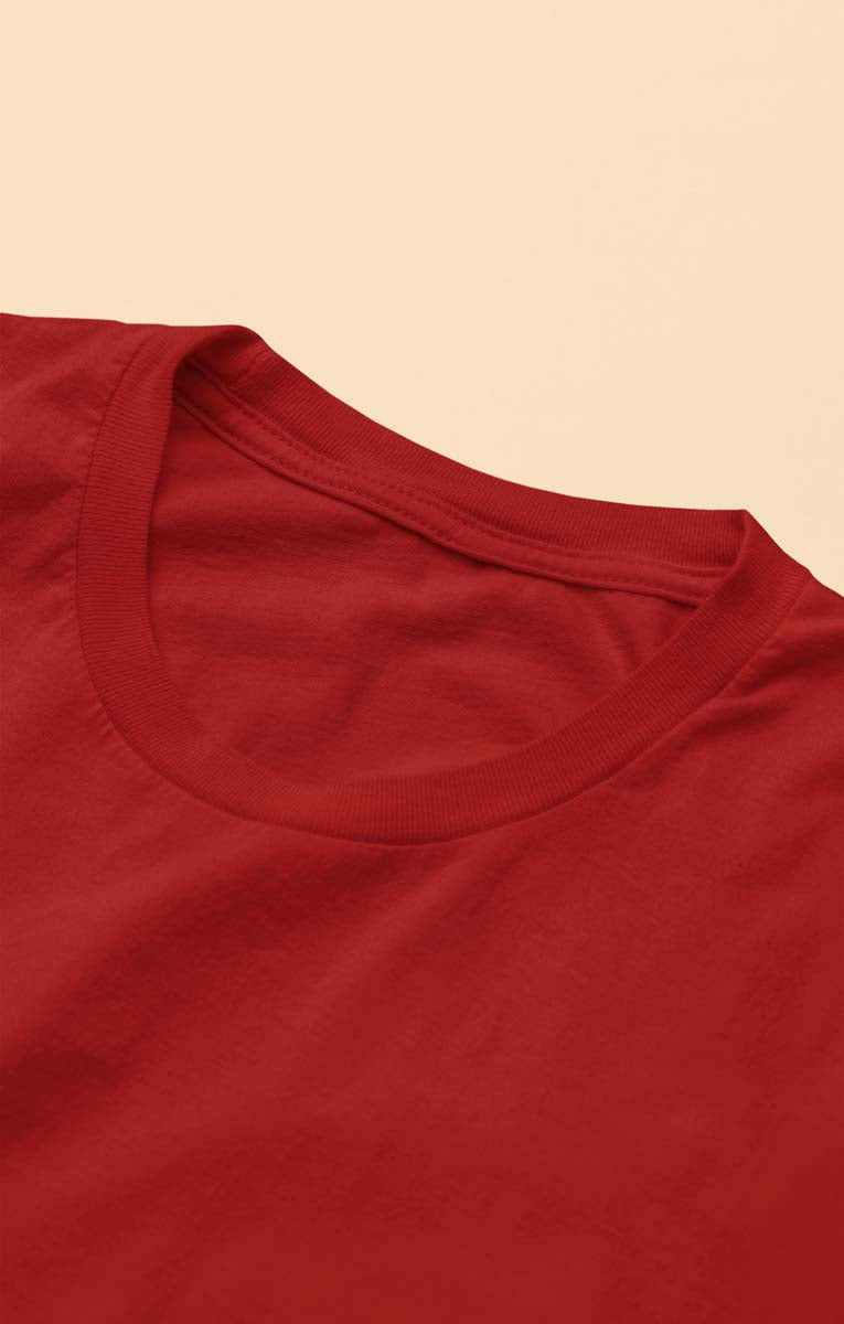 Unisex Cotton Blend Basic Cherry Red T-Shirt