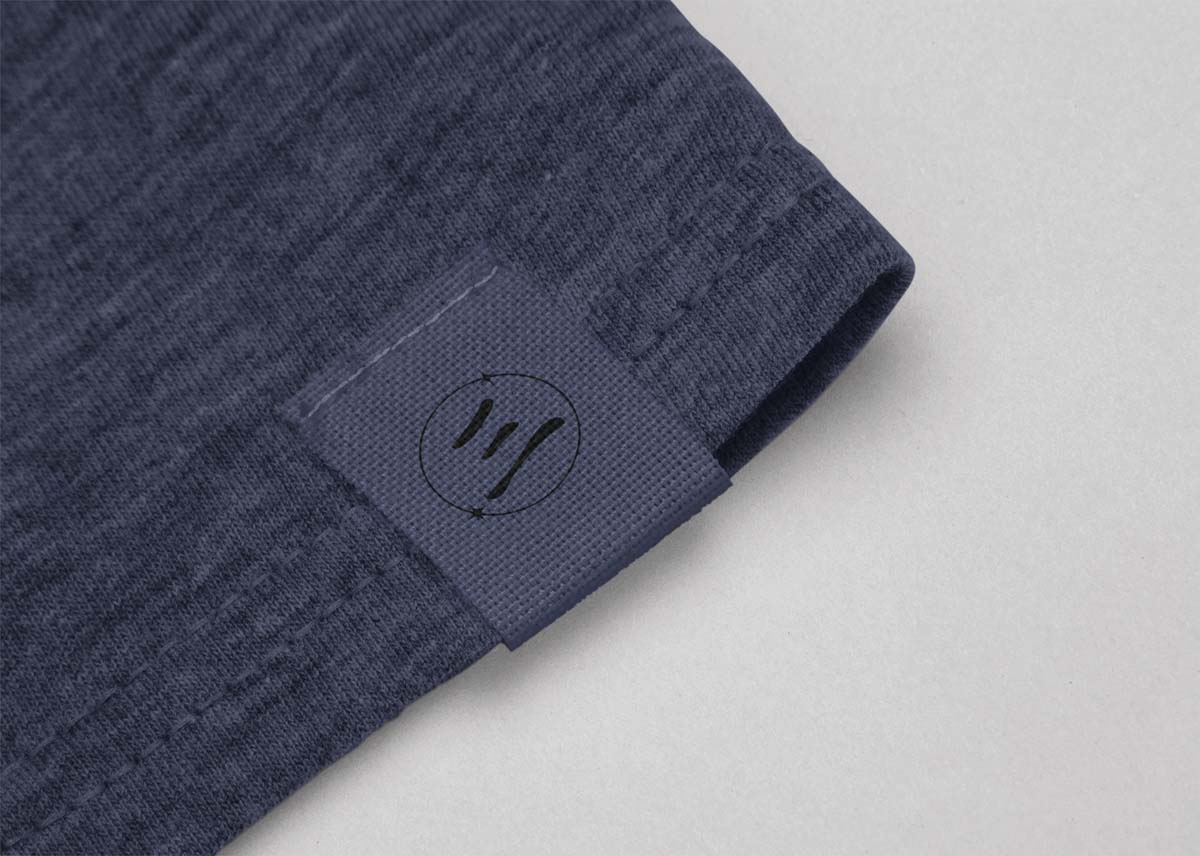 Unisex Cotton Blend Basic Navy Melange T-Shirt