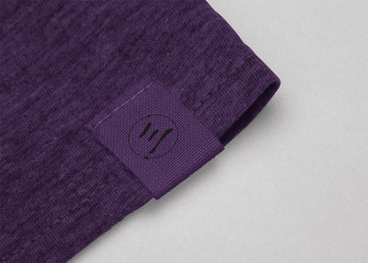 Unisex Cotton Blend Basic Purple Melange T-Shirt