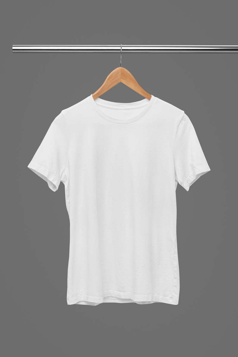 Unisex Cotton Blend Basic White T-Shirt