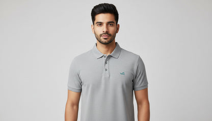 The Essential Unisex Cotton Polo T-Shirt - Grey Melange