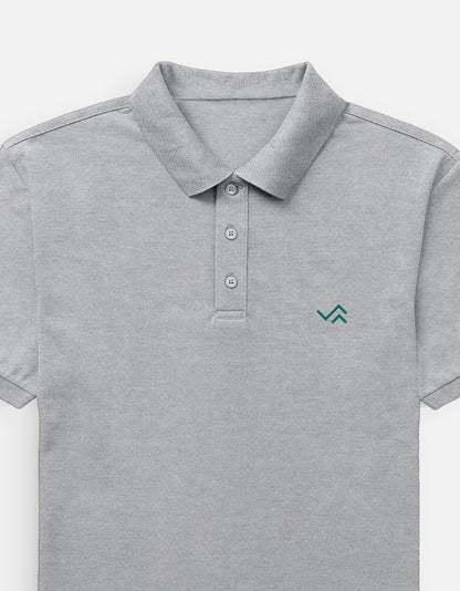 The Essential Unisex Cotton Polo T-Shirt - Grey Melange