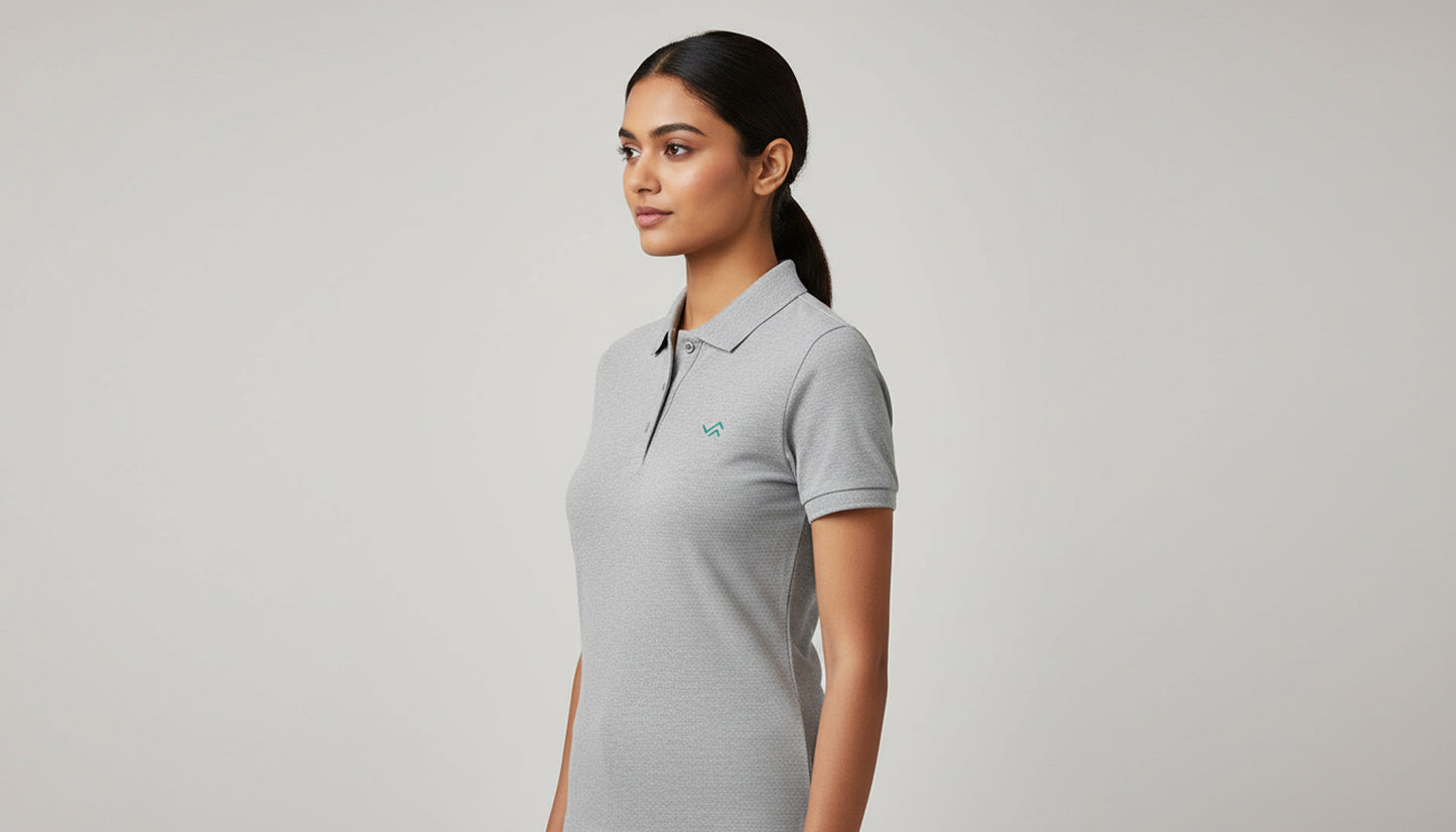 The Essential Unisex Cotton Polo T-Shirt - Grey Melange