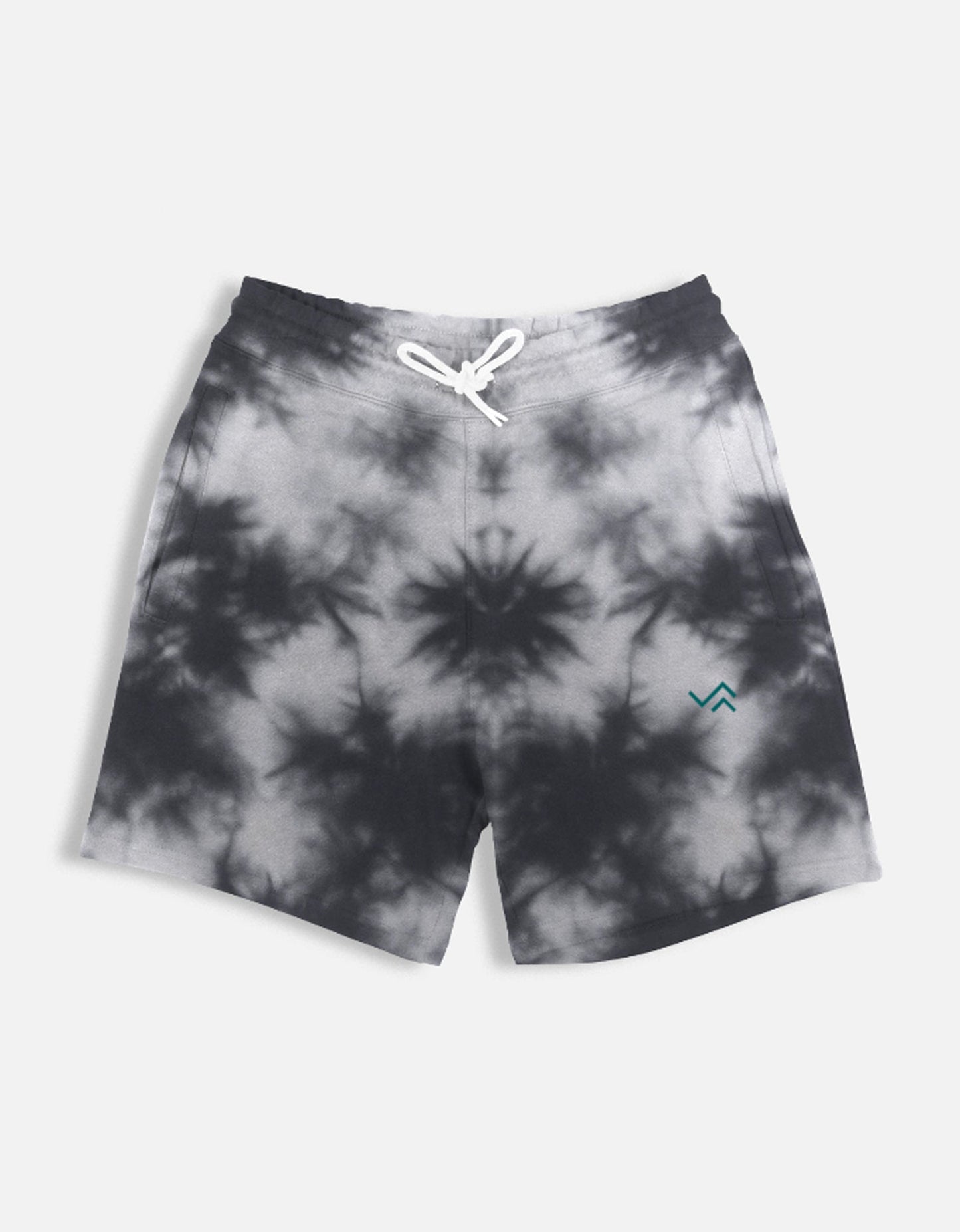 Green on Black Tie Dye Shorts for Men & Women | Relaxed Fit