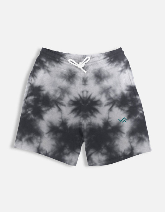 White on Black Unisex Tie Dye Shorts | 260 GSM Cotton Loungewear