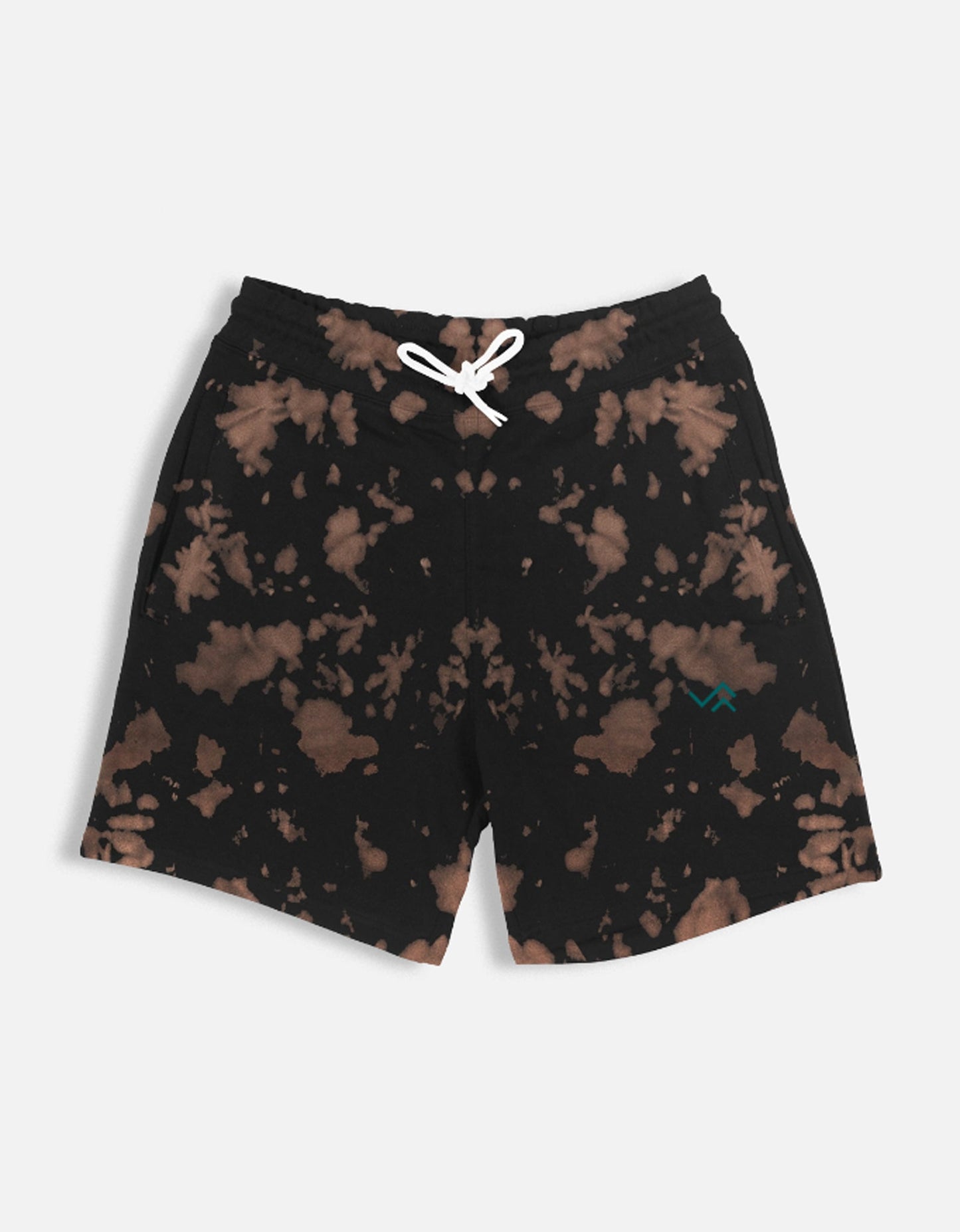 Green on Black Tie Dye Shorts for Men & Women | Relaxed Fit