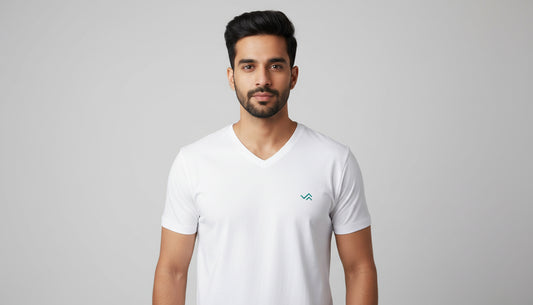 White V-Neck Cotton T-Shirt | Essential Unisex Fit