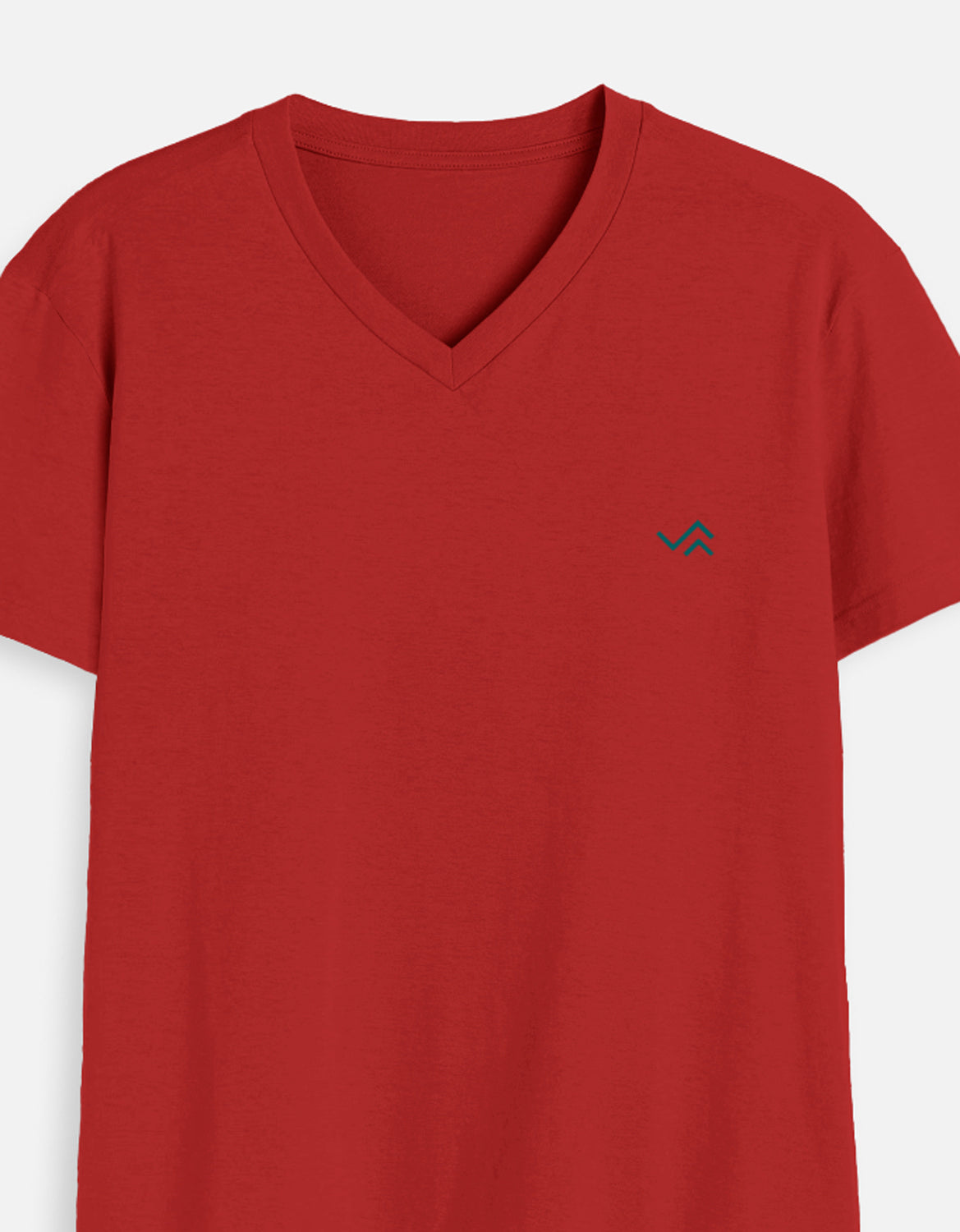 Cherry Red V-Neck Cotton T-Shirt | Essential Unisex Fit