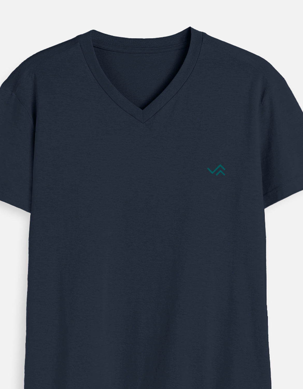 Navy Blue V-Neck Cotton T-Shirt | Essential Unisex Fit