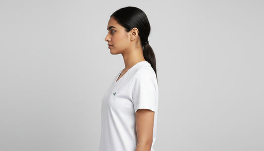 White V-Neck Cotton T-Shirt | Essential Unisex Fit