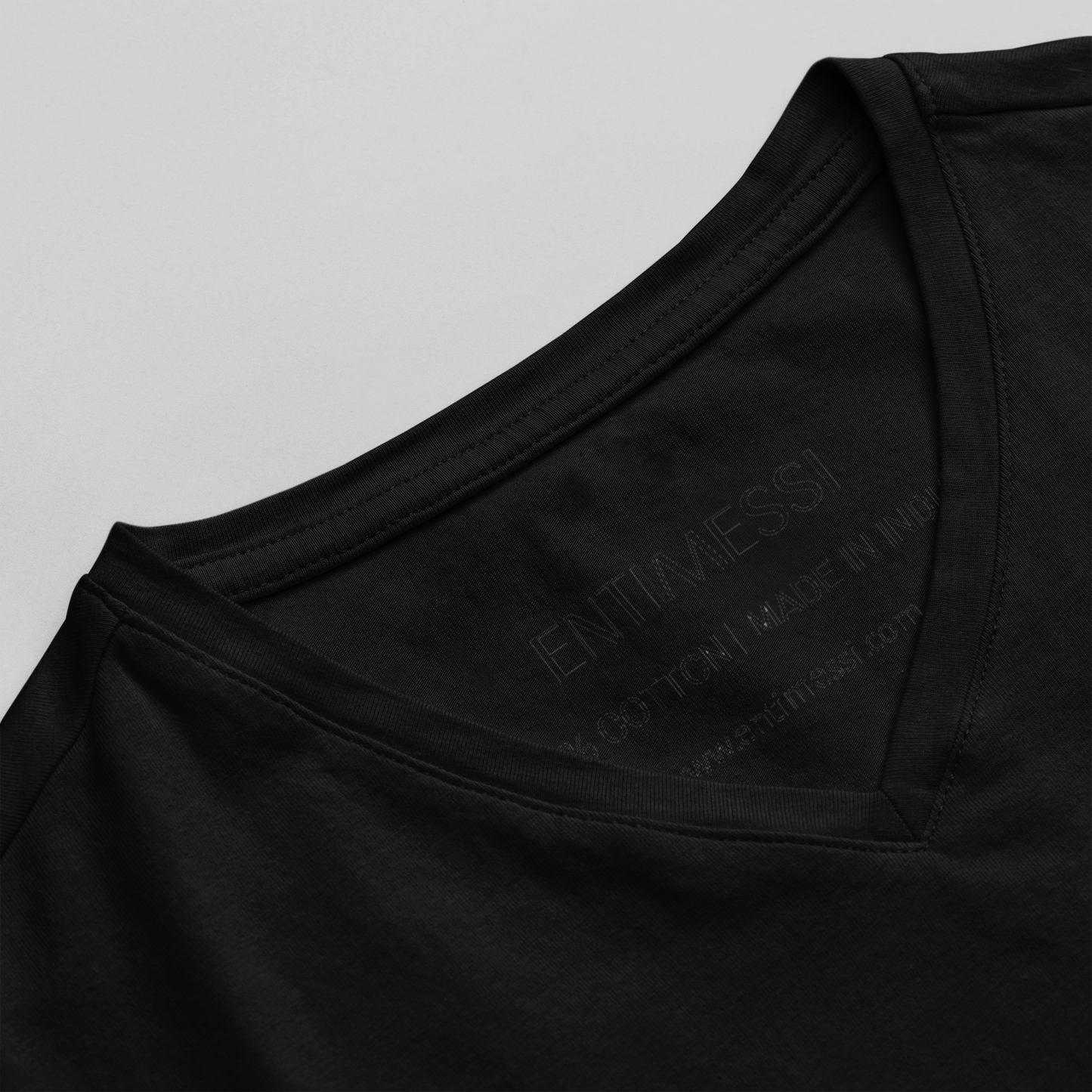 Black V-Neck Cotton T-Shirt | Essential Unisex Fit