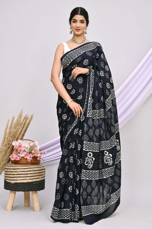 Entimessi Chic Indigo Navy Blue Sunburst Block Print Saree Sarees Block Printed Saree Dabu Print Entimessi ethnic wear Farewell Saree Festive Saree Festive Wear Free Size Gift For Her Hand Block Print Hand Block Print Cotton Saree Hand Printed Handcrafted Saree Handwoven Indian Ethnic Wear Lightweight Saree Office Wear Saree One Size Party Wear Saree Saree With Blouse Piece Soft Finish Soft Finish Saree Traditional Wear Unstitched Blouse Wedding Guest Saree Wedding Wear Work Wear