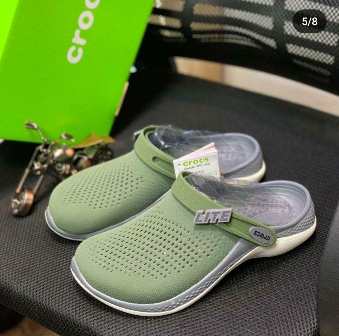 Crocs Unisex Literide 360 Clog Green with Slate White Sole Entimessi