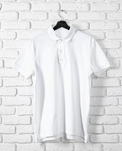 White Unisex Cotton Polo T-Shirt