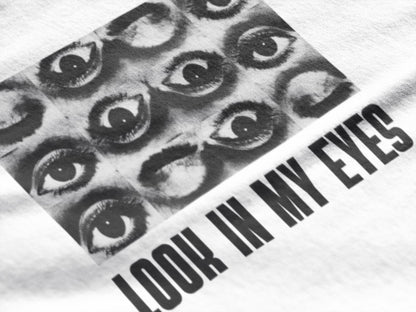 Entimessi Look in my Eyes - Unisex Oversized Cotton Graphic Printed T-Shirt Graphic T-shirts Casual Wear Cotton Graphic Tees Graphics Oversize Oversize T-shirts Printed Round Neck Short Sleeves T-shirts Top Unisex