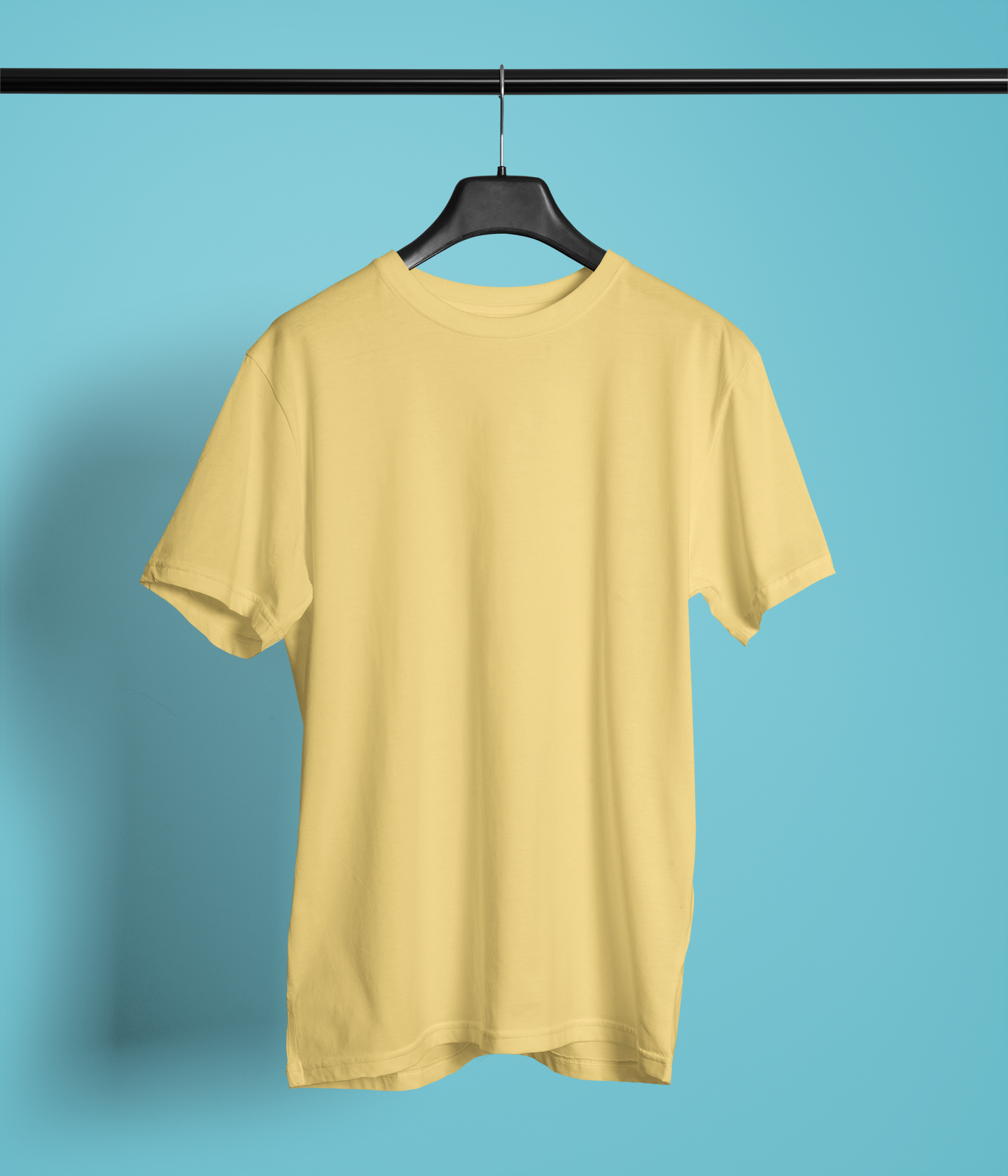 Entimessi Unisex Regular Fit T-Shirt - Cotton, Bio-Washed (Yellow) Plain T-shirts Yellow Casual Wear Cotton Rapi-T-shirts Regular Fit Round Neck Short Sleeves Solid Color T-shirts T-shirts Top Unisex