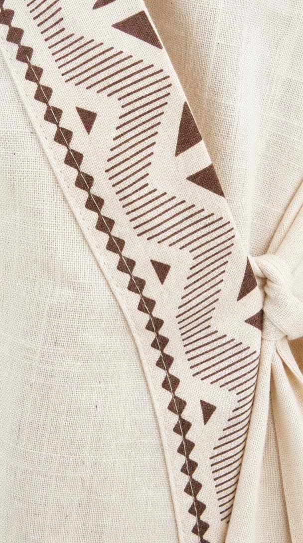 Oatmeal Paisley Block Print Cotton Wrap
