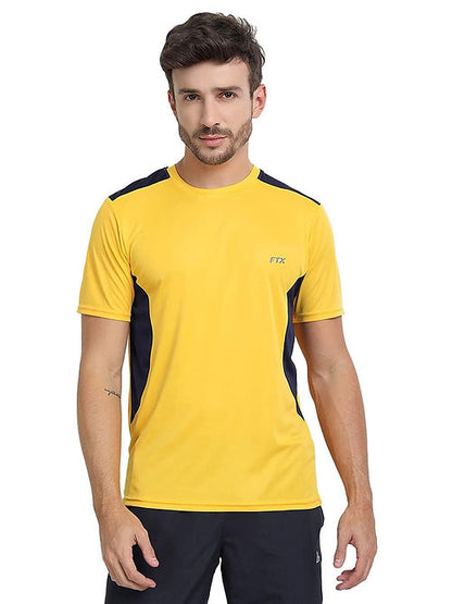 FTX Dri-FIT Bi-Color Workout T-shirt (Yellow/Black) Dri-FIT T-shirts Bi-color Dri-FIT Men Men's T-shirt T-shirts Top Workout T-shirt