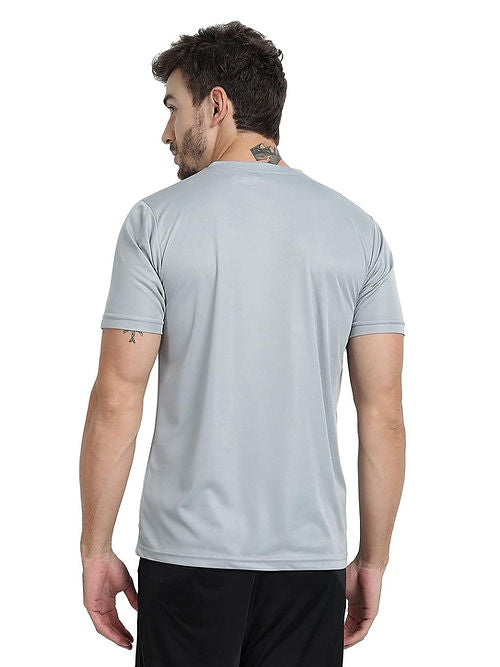 FTX Dri-Fit Charcoal T-Shirt for Men: Stay Cool & Dry During Workouts Dri-FIT T-shirts Casual Wear Dri-FIT Men Men's T-shirt Round Neck Short Sleeves Solid Color T-shirts T-shirts Top Workout T-shirt