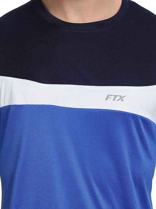 FTX Dri-FIT Men's Workout T-Shirt - Navy, White & Blue Dri-FIT T-shirts Bi-color Dri-FIT Men Men's T-shirt T-shirts Top Workout T-shirt