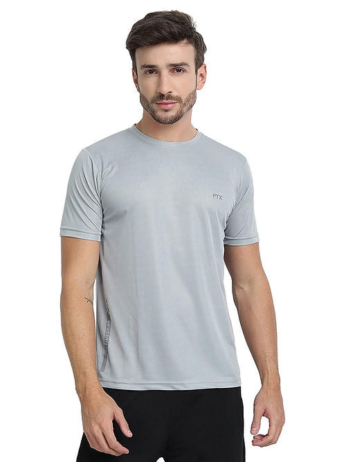 FTX Dri-Fit Charcoal T-Shirt for Men: Stay Cool & Dry During Workouts Dri-FIT T-shirts Casual Wear Dri-FIT Men Men's T-shirt Round Neck Short Sleeves Solid Color T-shirts T-shirts Top Workout T-shirt