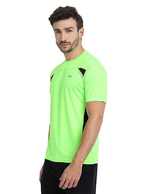 FTX Dri-FIT Bi-Color T-Shirt for Men - Workout & Leisure [Lime Green/ Charcoal Black] Dri-FIT T-shirts Bi-color Dri-FIT Men Men's T-shirt T-shirts Top Workout T-shirt