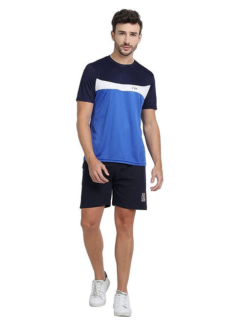 FTX Dri-FIT Men's Workout T-Shirt - Navy, White & Blue Dri-FIT T-shirts Bi-color Dri-FIT Men Men's T-shirt T-shirts Top Workout T-shirt