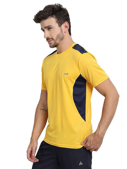 FTX Dri-FIT Bi-Color Workout T-shirt (Yellow/Black) Dri-FIT T-shirts Bi-color Dri-FIT Men Men's T-shirt T-shirts Top Workout T-shirt