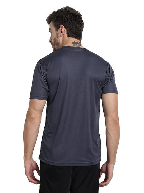 FTX Dri-Fit Charcoal T-Shirt for Men: Stay Cool & Dry During Workouts Dri-FIT T-shirts Casual Wear Dri-FIT Men Men's T-shirt Round Neck Short Sleeves Solid Color T-shirts T-shirts Top Workout T-shirt