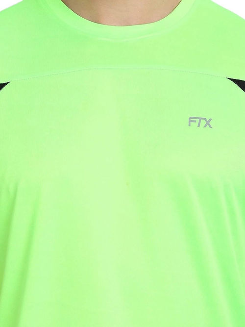 FTX Dri-FIT Bi-Color T-Shirt for Men - Workout & Leisure [Lime Green/ Charcoal Black] Dri-FIT T-shirts Bi-color Dri-FIT Men Men's T-shirt T-shirts Top Workout T-shirt