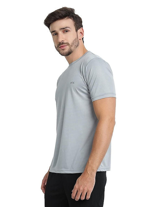 FTX Dri-Fit Charcoal T-Shirt for Men: Stay Cool & Dry During Workouts Dri-FIT T-shirts Casual Wear Dri-FIT Men Men's T-shirt Round Neck Short Sleeves Solid Color T-shirts T-shirts Top Workout T-shirt