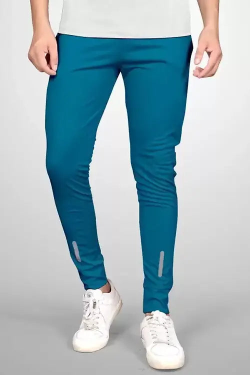 Entimessi Turquoise Lycra Blend Polyester Track Pants Track Pants 2XL athleisure wear Bottoms breathable joggers comfortable joggers cotton joggers Men stylish joggers Track pant