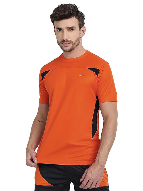 FTX Dri-FIT Bi-Color T-Shirt for Men - Workout & Leisure [Lime Green/ Charcoal Black] Dri-FIT T-shirts Orange Black Bi-color Dri-FIT Men Men's T-shirt T-shirts Top Workout T-shirt