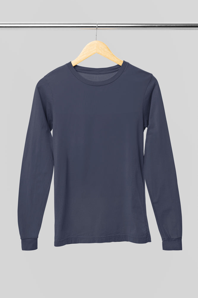 Entimessi Unisex Cotton Full-sleeve T-Shirt - Unit 1 Navy