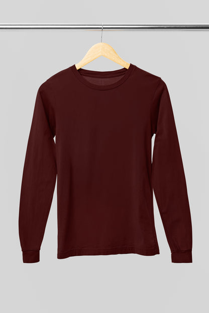 Entimessi Unisex Cotton Full-sleeve T-Shirt - Unit 1 Maroon