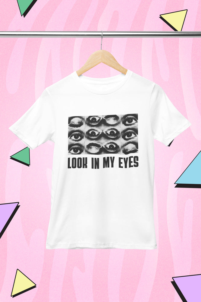 Entimessi Look in my Eyes - Unisex Oversized Cotton Graphic Printed T-Shirt Graphic T-shirts Casual Wear Cotton Graphic Tees Graphics Oversize Oversize T-shirts Printed Round Neck Short Sleeves T-shirts Top Unisex